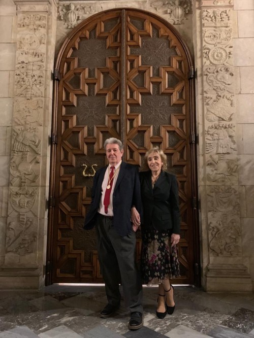 Jorge Herralde y Lali Gubern en el Saló de Cent, Barcelona.